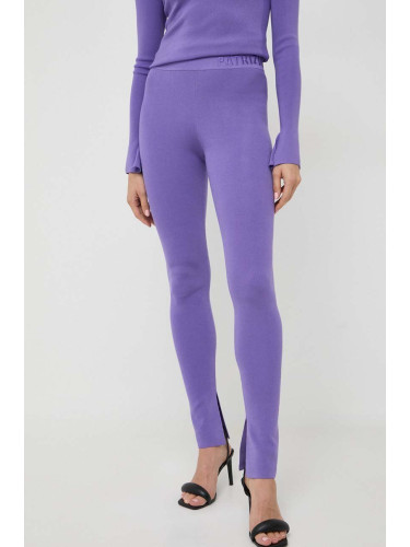 Спортен панталон Patrizia Pepe в лилаво с изчистен дизайн