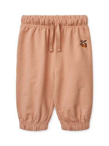 Бебешки спортен панталон Liewood в оранжево с изчистен дизайн