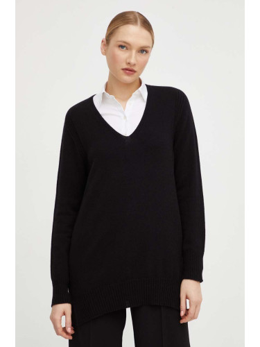 Кашмирен пуловер Twinset в черно от лека материя