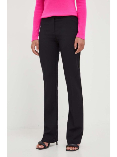 Панталон с вълна Pinko в черно със стандартна кройка, с висока талия 102204.A18F