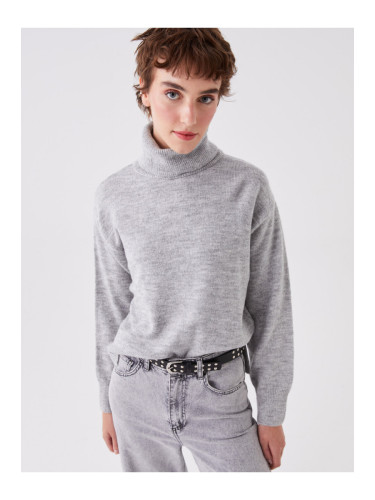 LC Уайкики жените поло обикновен дълъг ръкав извънгабаритни трикотаж пуловер