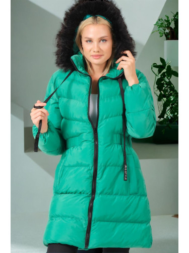 Z6764 DEWBERRY ДАМСКО ПАЛТО-СВЕТЛО ЗЕЛЕНО