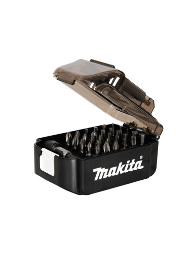Комплект битове/накрайници с магнитен държач, PH/PZ/TX/H, Makita E-00016, 31 части, в кутийка