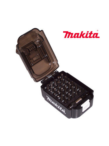 Комплект битове/накрайници с магнитен държач, PH/PZ/TX/H, Makita E-00016, 31 части, в кутийка