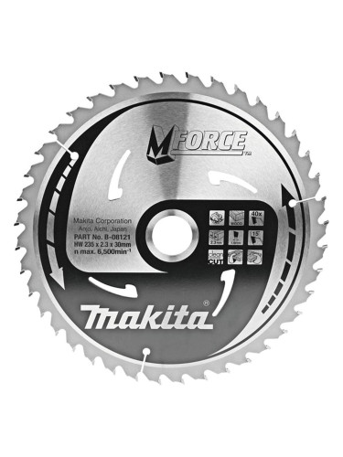Циркулярен TCT режещ диск за дърво, Makita MFORCE B-08121, 325x30x40T