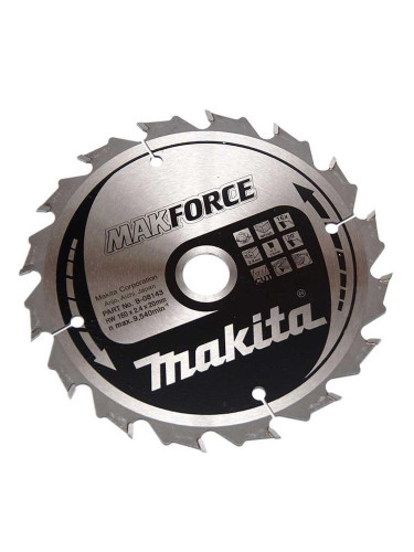 Циркулярен TCT режещ диск за дърво, Makita MAKFORCE B-08143, 120x20x16T
