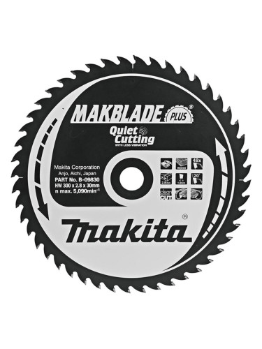 Циркулярен TCT режещ диск за дърво, Makita MAKBlade Plus B-09830, 300x30x48T