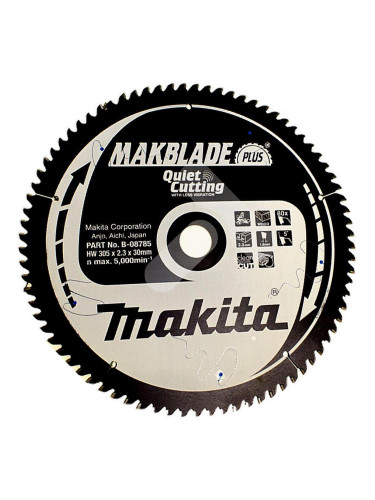 Циркулярен TCT режещ диск за дърво, Makita MAKBlade Plus B-08785, 305x30x80T