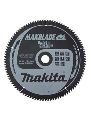 Циркулярен TCT режещ диск за дърво, Makita MAKBlade Plus B-08866, 350x30x100T