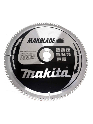 Циркулярен TCT режещ диск за дърво, Makita MAKBlade B-09123, 305x30x100T