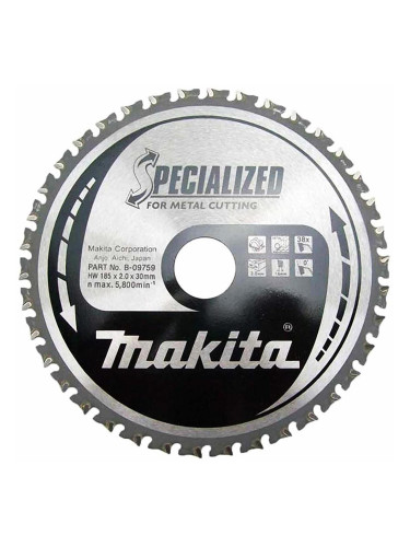 Циркулярен TCT режещ диск за черни метали Makita SPECIALIZED B-09759, 185x39x38T