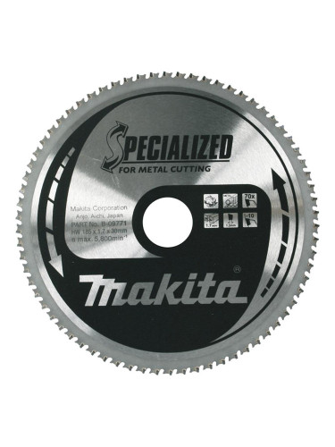 Циркулярен TCT режещ диск за черни метали Makita SPECIALIZED B-09771, 185x30x70T