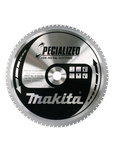 Циркулярен TCT режещ диск за черни метали Makita SPECIALIZED B-09793, 305x25.4x78Т