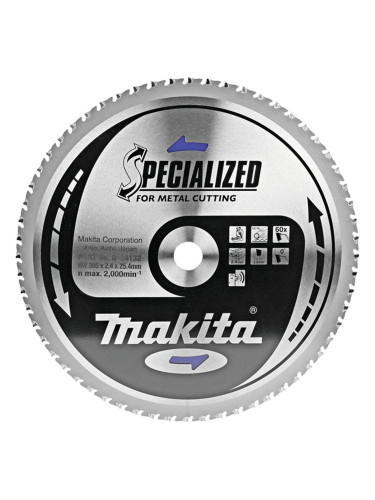 Циркулярен TCT режещ диск за черни метали Makita SPECIALIZED B-34132, 305x25.4x60T