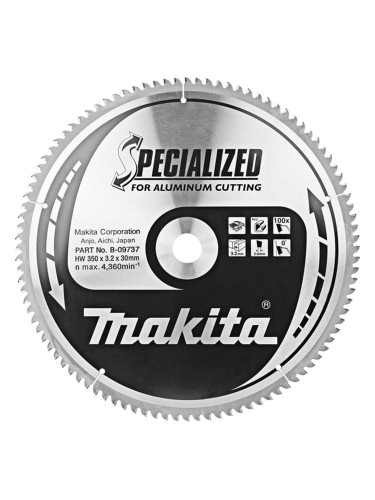 Циркулярен TCT режещ диск за алуминий, Makita SPECIALIZED B-09737, 350x30x100T