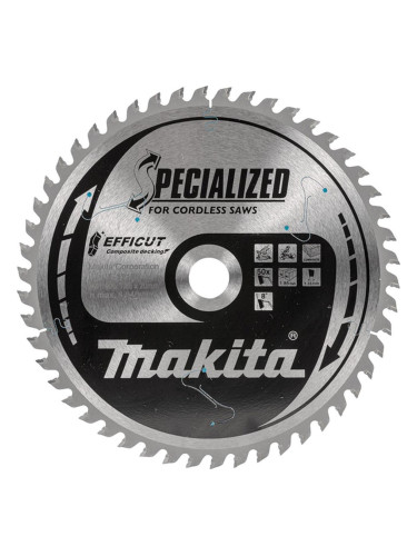 Циркулярен TCT режещ диск за композитен декинг Makita SPECIALIZED EFFICUT E-12186, 190x20x50T