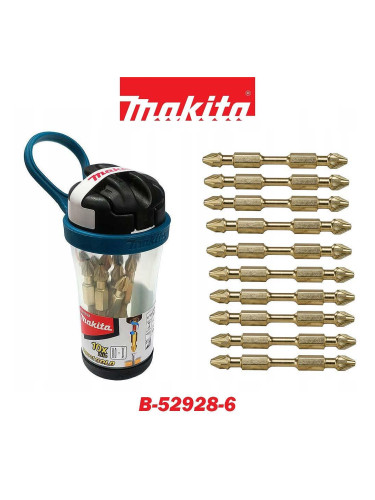 Торсионни битове PZ2, 65 мм, Makita B-52928-6, 10 бр. в магнитна кутия
