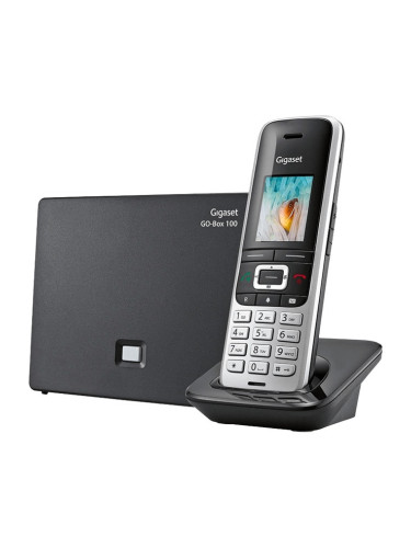 Безжичен DECT телефон Gigaset Premium100A GO, 1.8" (4.57cm) TFT цветен дисплей, 1 линия, адресна памет за 500 номера, функция "свободни ръце", черен