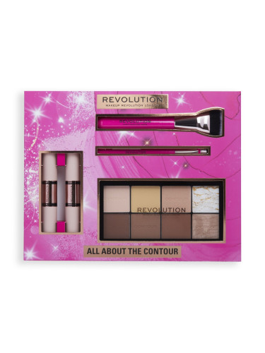 КОМПЛЕКТ Makeup Revolution All About The Contour Gift Set Палитра дамски 16gr