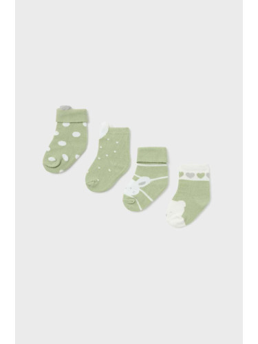 Бебешки чорапи Mayoral Newborn Gift box (4 чифта) в зелено
