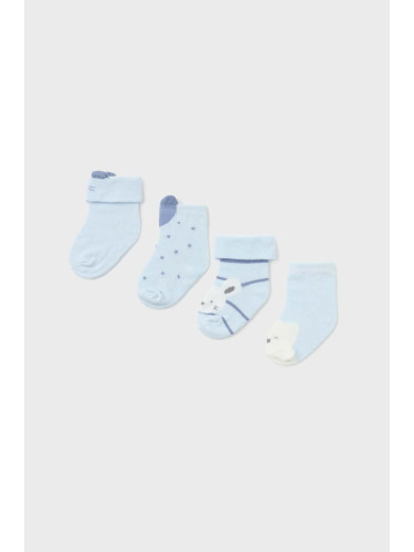 Бебешки чорапи Mayoral Newborn Gift box (4 чифта) в синьо