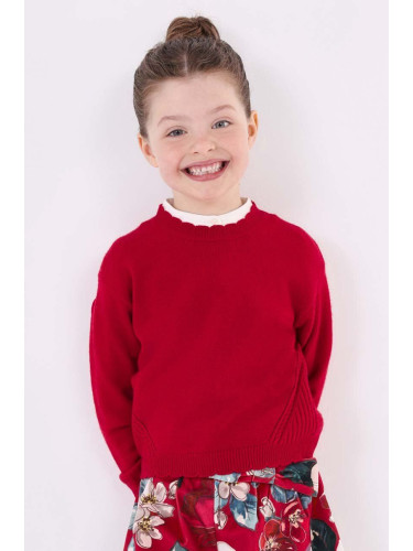 Детски пуловер Mayoral в червено от лека материя