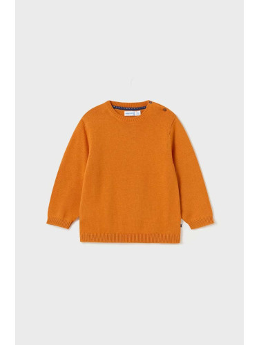 Бебешки пуловер Mayoral в оранжево от лека материя