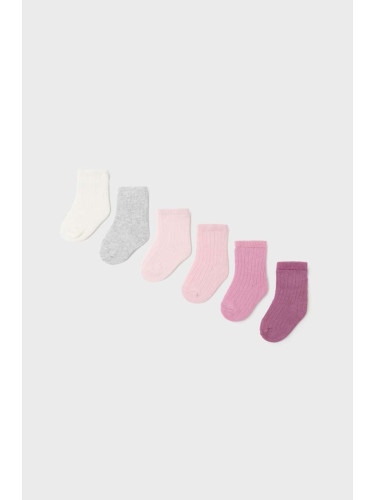 Бебешки чорапи Mayoral Newborn (6 броя) в розово