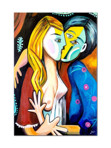 Репродукция с маслени бои Pablo Picasso, Pocałunek, 60 x 90 cm