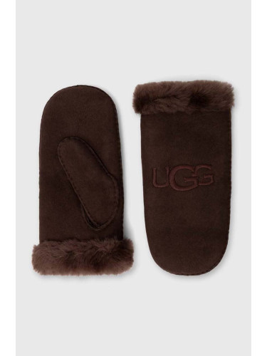 Велурени ръкавици UGG в кафяво