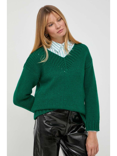 Вълнен пуловер Luisa Spagnoli дамски в зелено от топла материя