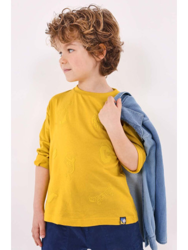 Детска блуза с дълги ръкави Mayoral в жълто с принт