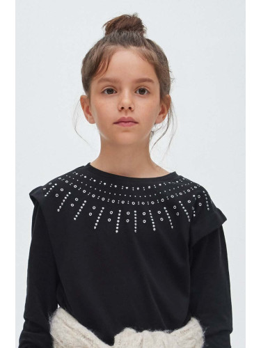 Детска блуза с дълги ръкави Mayoral в черно