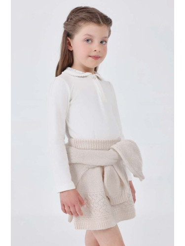 Детска блуза с дълги ръкави Mayoral в сребристо с яка