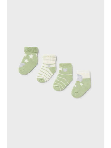 Бебешки чорапи Mayoral Newborn (4 броя) в зелено