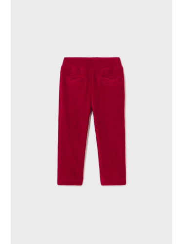 Детски джинсов панталон Mayoral в червено с изчистен дизайн