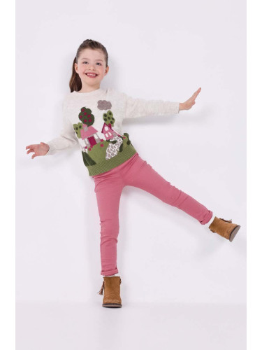 Детски панталон Mayoral в розово с апликация