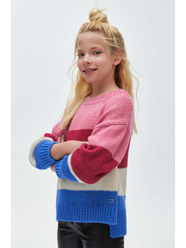 Детски пуловер с вълна Mayoral в лилаво