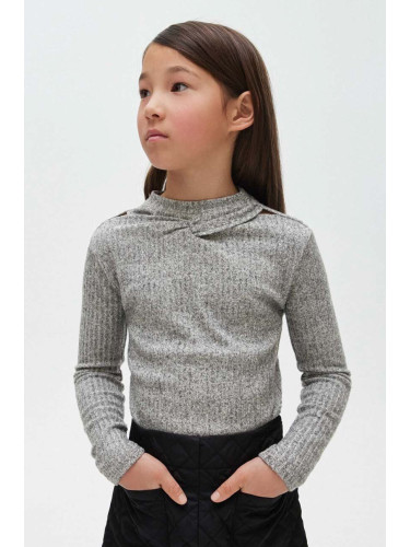 Детски пуловер Mayoral в сиво от лека материя