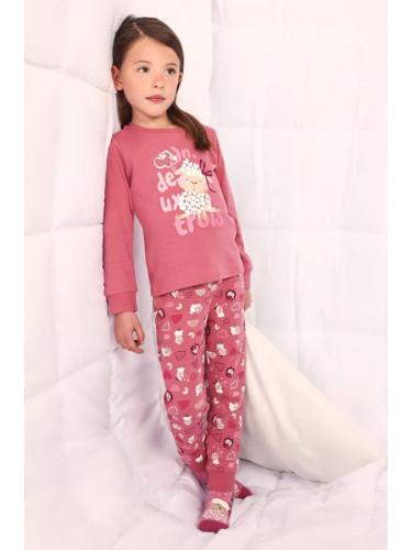 Детска пижама Mayoral в розово с десен
