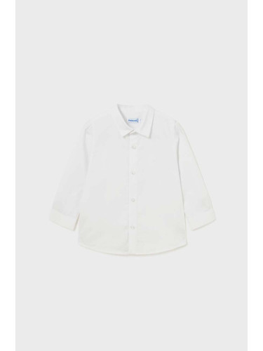 Бебешка памучна риза Mayoral в бяло