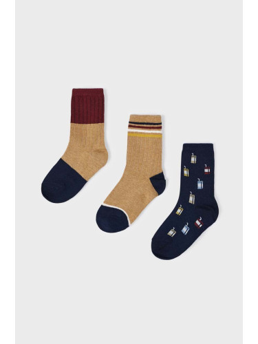 Детски чорапи Mayoral (3 броя) в кафяво