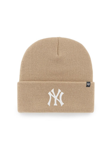 Шапка 47 brand MLB New York Yankees в бежово B-HYMKR17ACE-KHB