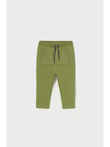 Бебешки спортен панталон Mayoral в зелено с изчистен дизайн