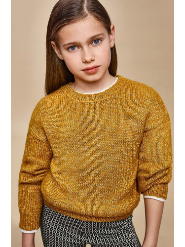 Детски пуловер Mayoral в жълто от лека материя