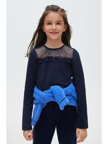 Детска блуза с дълги ръкави Mayoral в тъмносиньо
