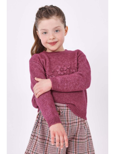 Детски пуловер Mayoral в лилаво от лека материя