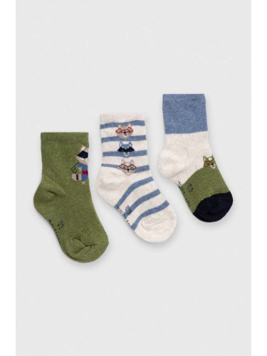 Бебешки чорапи Mayoral (3 броя) в зелено