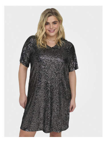 ONLY Carmakoma Коктейлна рокля Sparkly 15308045 Черен Regular Fit