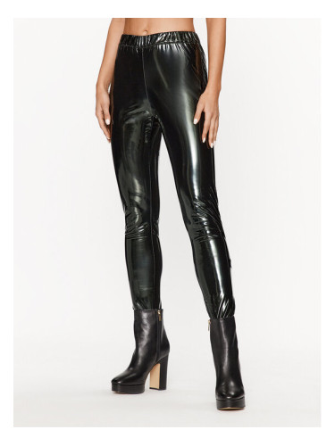 Silvian Heach Панталони от имитация на кожа CVA23167LE Черен Slim Fit